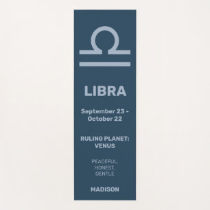 Custom Name / Text & Colour Zodiac Sign Libra Yoga Mat