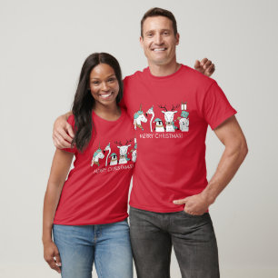 Custom Name & Text Cute Christmas Animals T-Shirt