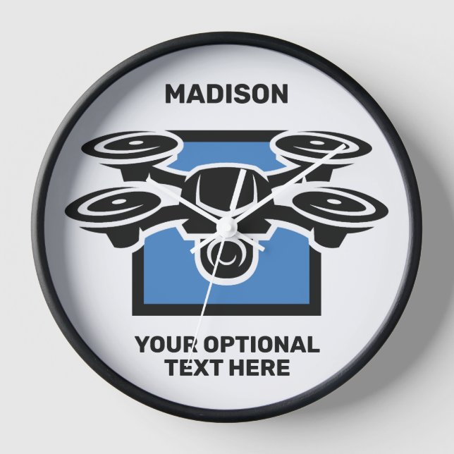 Custom Name & Text Drone Clock (Front)