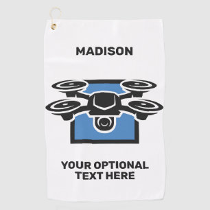 Custom Name & Text Drone Golf Towel
