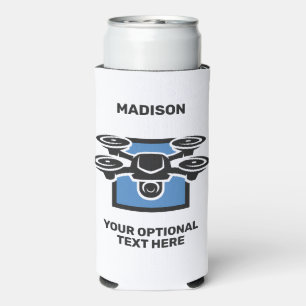 Custom Name & Text Drone Seltzer Can Cooler