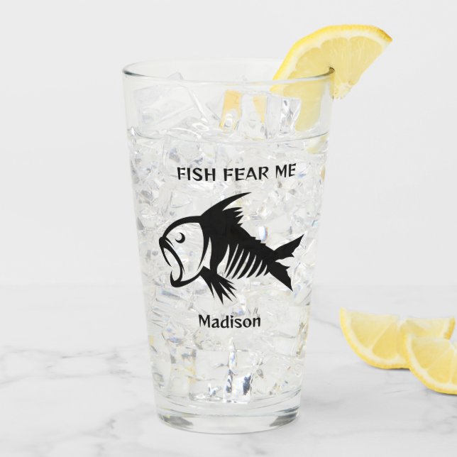 Custom Name & Text Fish Glass (Back Ice)