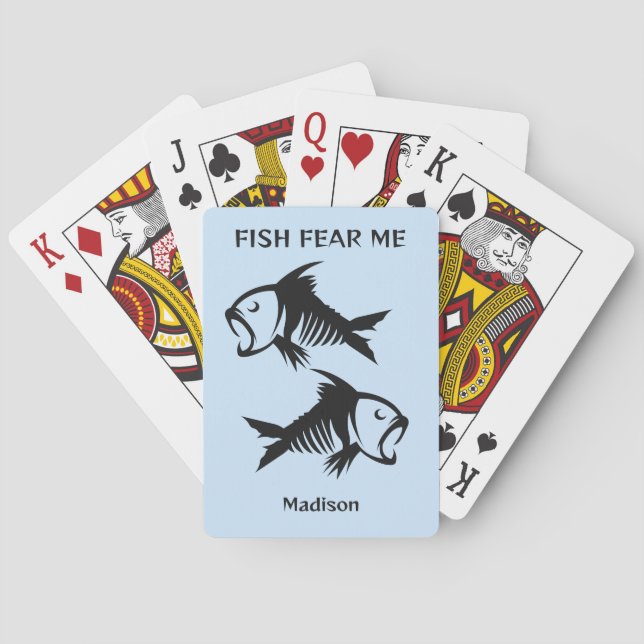 Custom Name & Text Fish Playing Cards (Back)