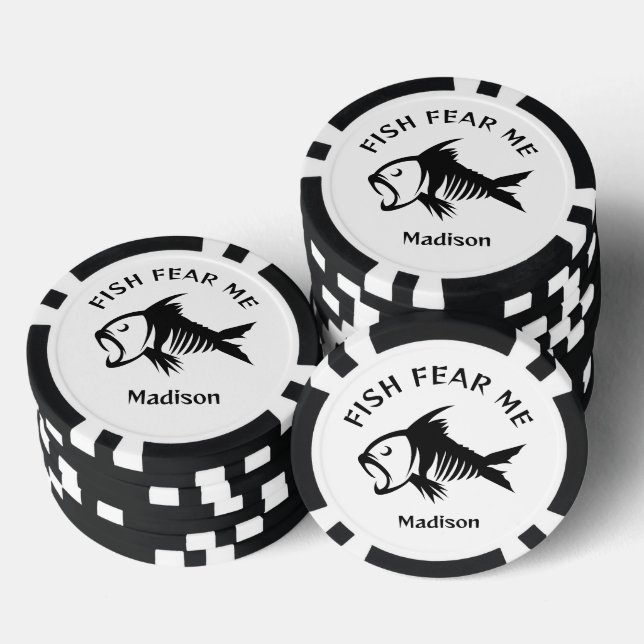 Custom Name & Text Fish Poker Chips (Stack)