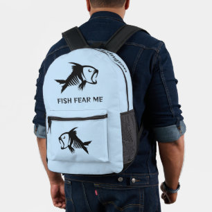 Custom Name & Text Fish Printed Backpack