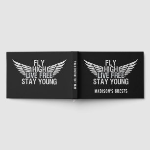 Custom Name & Text Fly High Guest Book