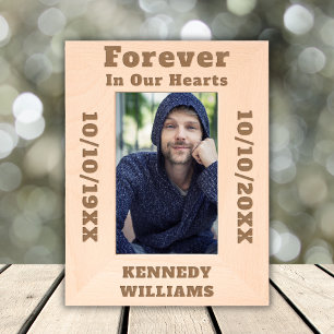 Custom Name Text Forever In Our Hearts Remembrance Etched Frames