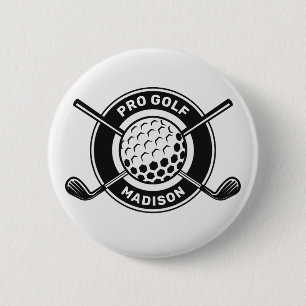 Custom Name & Text Golf 6 Cm Round Badge