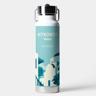Custom Name & Text Greece Water Bottle