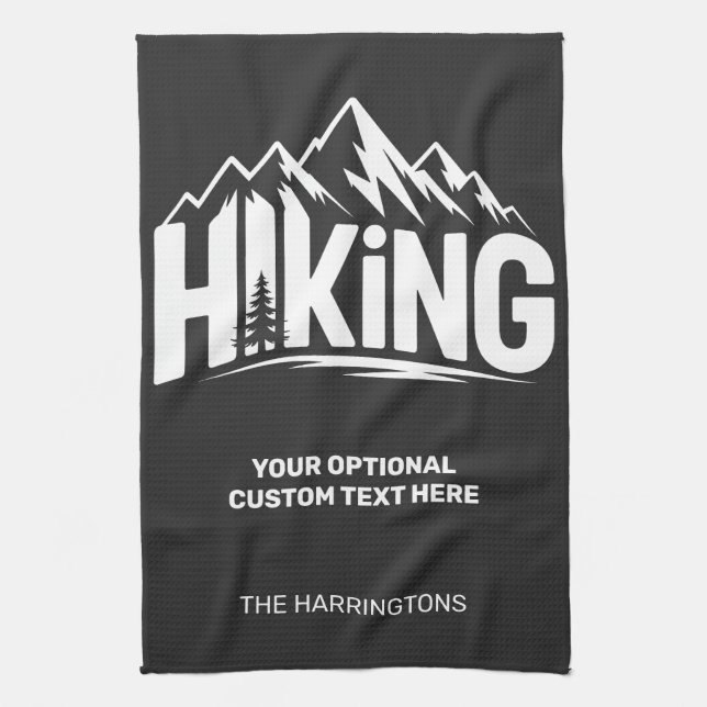 Custom Name & Text Hiking Tea Towel (Vertical)
