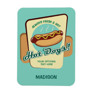 Custom Name & Text Hot Dog Magnet