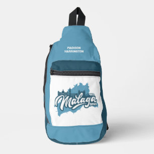 Custom Name / Text Malaga Spain Sling Bag