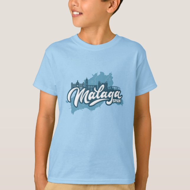 Custom Name / Text Malaga Spain T-Shirt (Front)