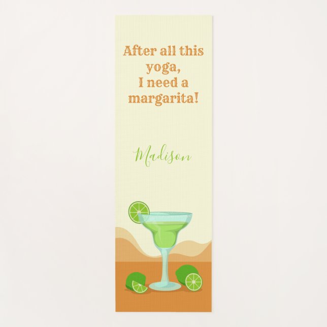 Custom name & text MARGARITA yoga mat (Front)