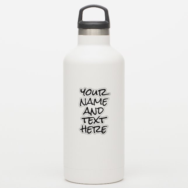 Custom Name Text Modern Water Bottle Stickers (Waterbottle)