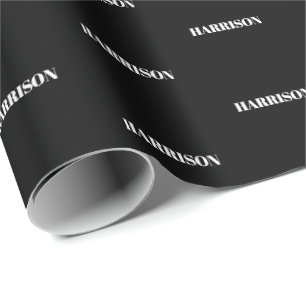 Custom Name Text monogram pattern Birthday Gift Wrapping Paper