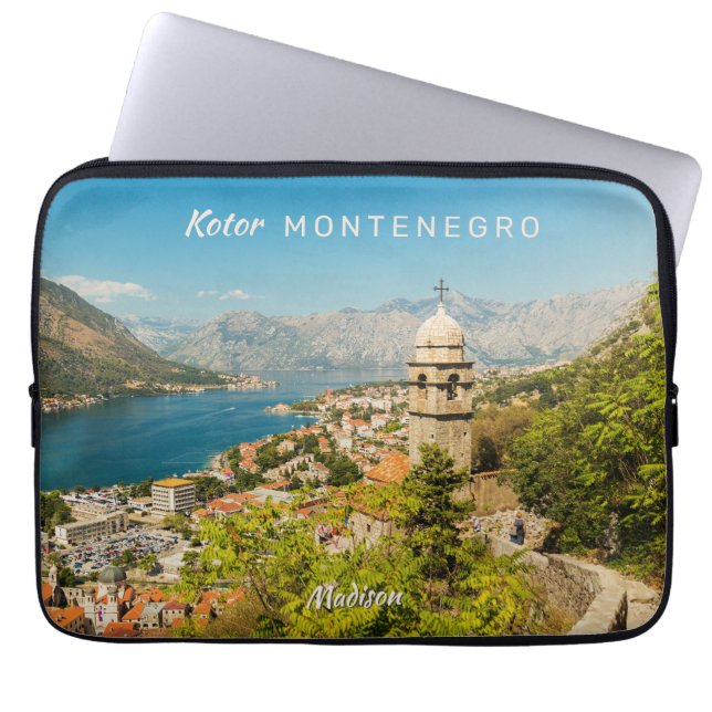 Custom Name & Text Montenegro Laptop Sleeve (Front)