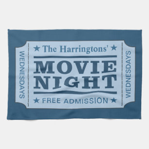 Custom name & text “Movie Ticket” towel