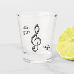 Custom Name & Text Musical Clef Note Shot Glass