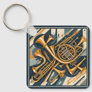 Custom Name / Text Musical Instruments Key Ring