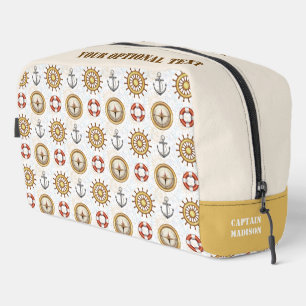 Custom Name & Text Nautical Pattern Dopp Kit