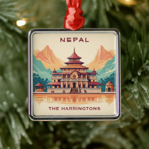 Custom Name & Text Nepal Metal Tree Decoration