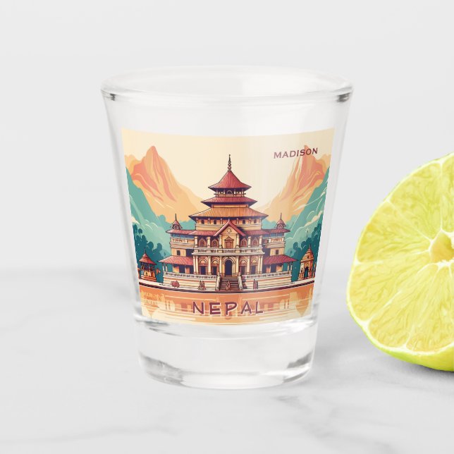 Custom Name & Text Nepal Shot Glass (Front)