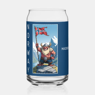 Custom Name & Text Norwegian Troll Can Glass