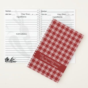 Custom Name & Text Plaid / Tartan Pattern Notebook