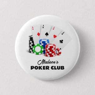 Custom Name & Text Poker / Casino 6 Cm Round Badge