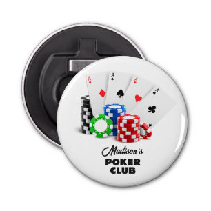 Custom Name & Text Poker / Casino Bottle Opener