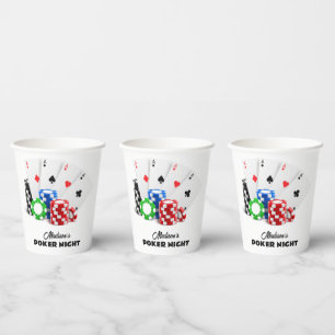 Custom Name & Text Poker / Casino Paper Cups