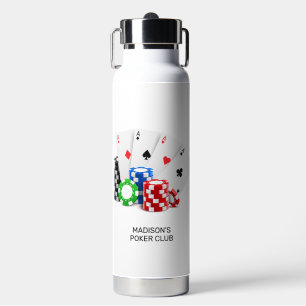 Custom Name & Text Poker / Casino Water Bottle