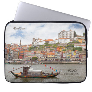 Custom Name & Text Porto Portugal Laptop Sleeve