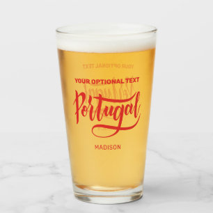 Custom Name & Text Portugal Glass
