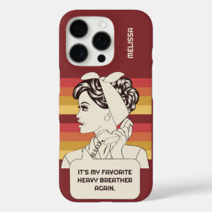 Custom Name & Text Retro Woman iPhone 16 Pro Case
