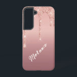 Custom Name Text Rose Gold Blush Glitter Gift Samsung Galaxy Case<br><div class="desc">Custom Name Text Rose Gold Blush Glitter Sparkle Personalised Birthday - Anniversary or Wedding Gift / Suppliest - Add Your Name - Text or Remove - Make Your Special Gift - Resize and move or remove and add text / elements with customisation tool. Design by MIGNED. Please see my other...</div>
