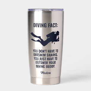 Custom Name & Text Scuba Diving Insulated Tumbler