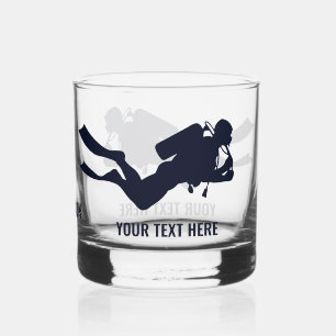 Custom Name & Text Scuba Diving Whiskey Glass