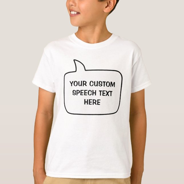 Custom Name & Text Speech Bubble T-Shirt (Front)