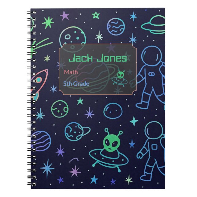 Custom Name & Text Spiral Photo Notebook (Front)