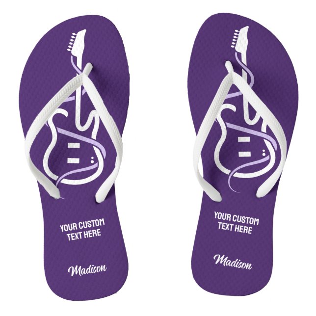 Custom Name & Text Stylised Guitar Jandals (Footbed)