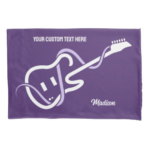 Custom Name & Text Stylised Guitar Pillowcase
