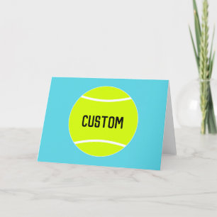 Custom Name/Text Tennis Ball Player Greeting Card