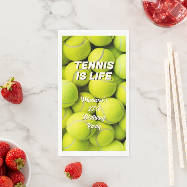 Custom Name & Text Tennis Balls Napkin (Insitu)