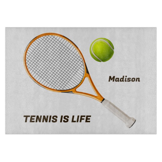 Custom Name & Text Tennis Cutting Board (Front)