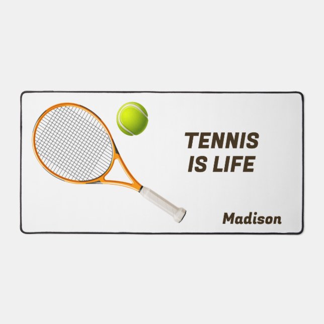 Custom Name & Text Tennis Desk Mat (Front)