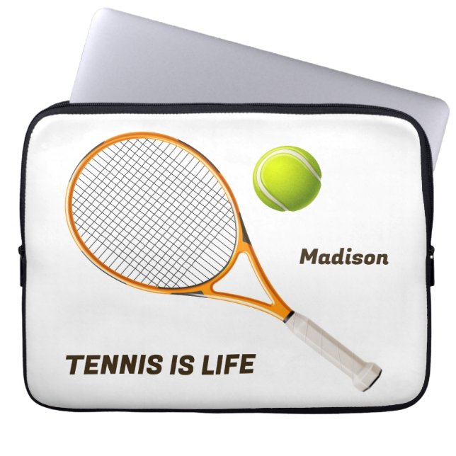 Custom Name & Text Tennis Laptop Sleeve (Front)
