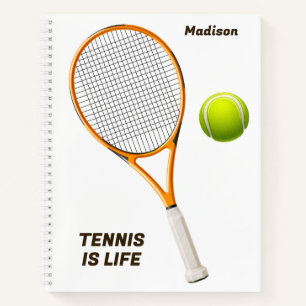 Custom Name & Text Tennis Notebook