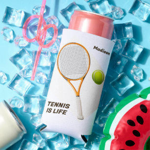 Custom Name & Text Tennis Seltzer Can Cooler